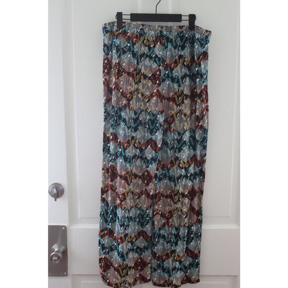 Women's Size Large AGB 100% Rayon Autumm colors Elastic Waist Band - Picture 6 of 11